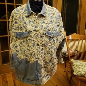 Lace Upcycled denim jacket